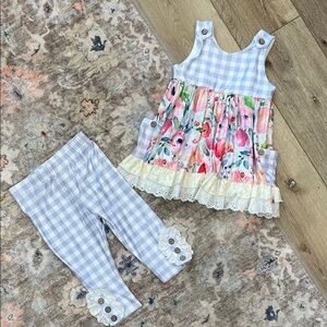 Cheeky Plum Floral and Gingham Girls’ Play Set 4T